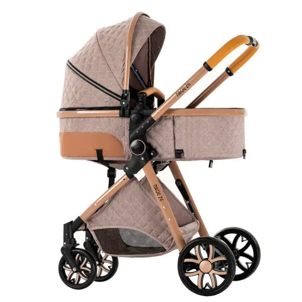Carrinho de bebé Trio MelBaby Kaqui