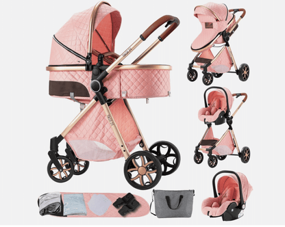 Carrinho de bebé Trio MelBaby Rosa