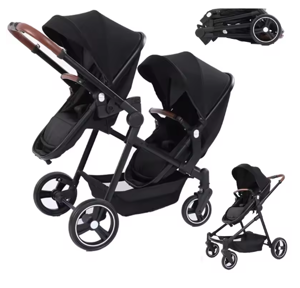 Carrinho de bebé Trio Gêmeos Preto