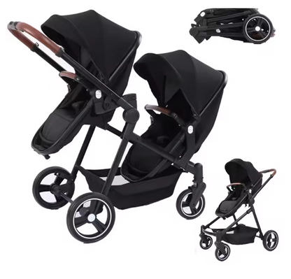 Carrinho de bebé Trio Gêmeos Preto