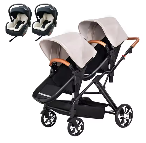 Carrinho de bebé Trio Gêmeos Branco