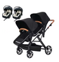 Carrinho de bebé Trio Gêmeos Preto