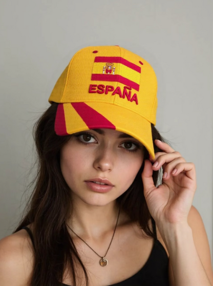 Gorra España Bordada – Amarilla y Roja