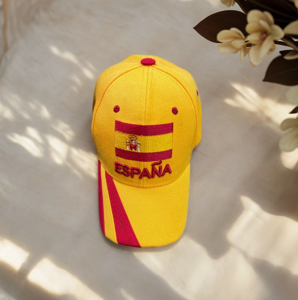 Gorra España Bordada – Amarilla y Roja