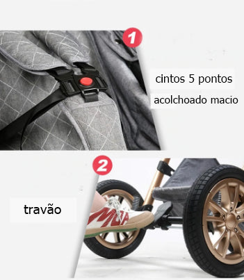 Carrinho de bebé Trio MelBaby Rosa