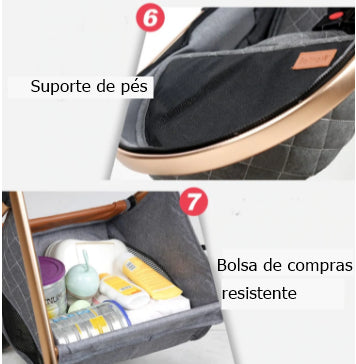 Carrinho de bebé Trio MelBaby Kaqui