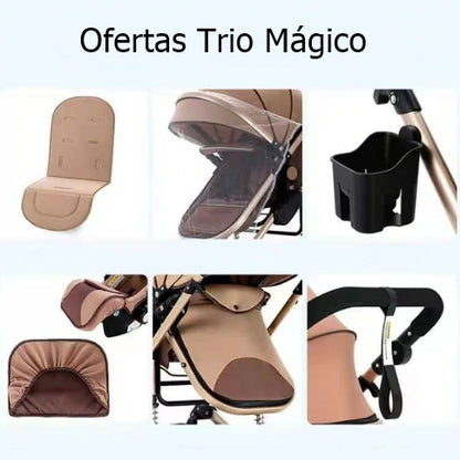 Carrinho de bebé Trio Mágico Preto / Dourado
