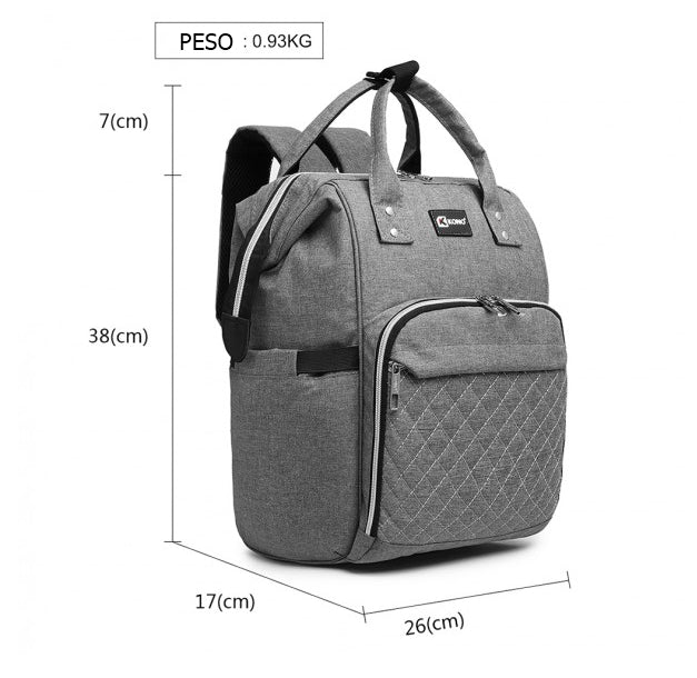 Mochila de maternidade Cinza