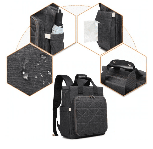 Mochila de maternidade Cinza escuro