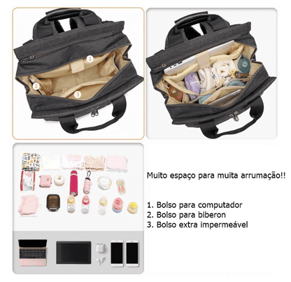 Mochila de maternidade Cinza escuro