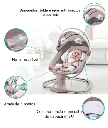 Espreguiçadeira de bebé 3 em 1 Rosa