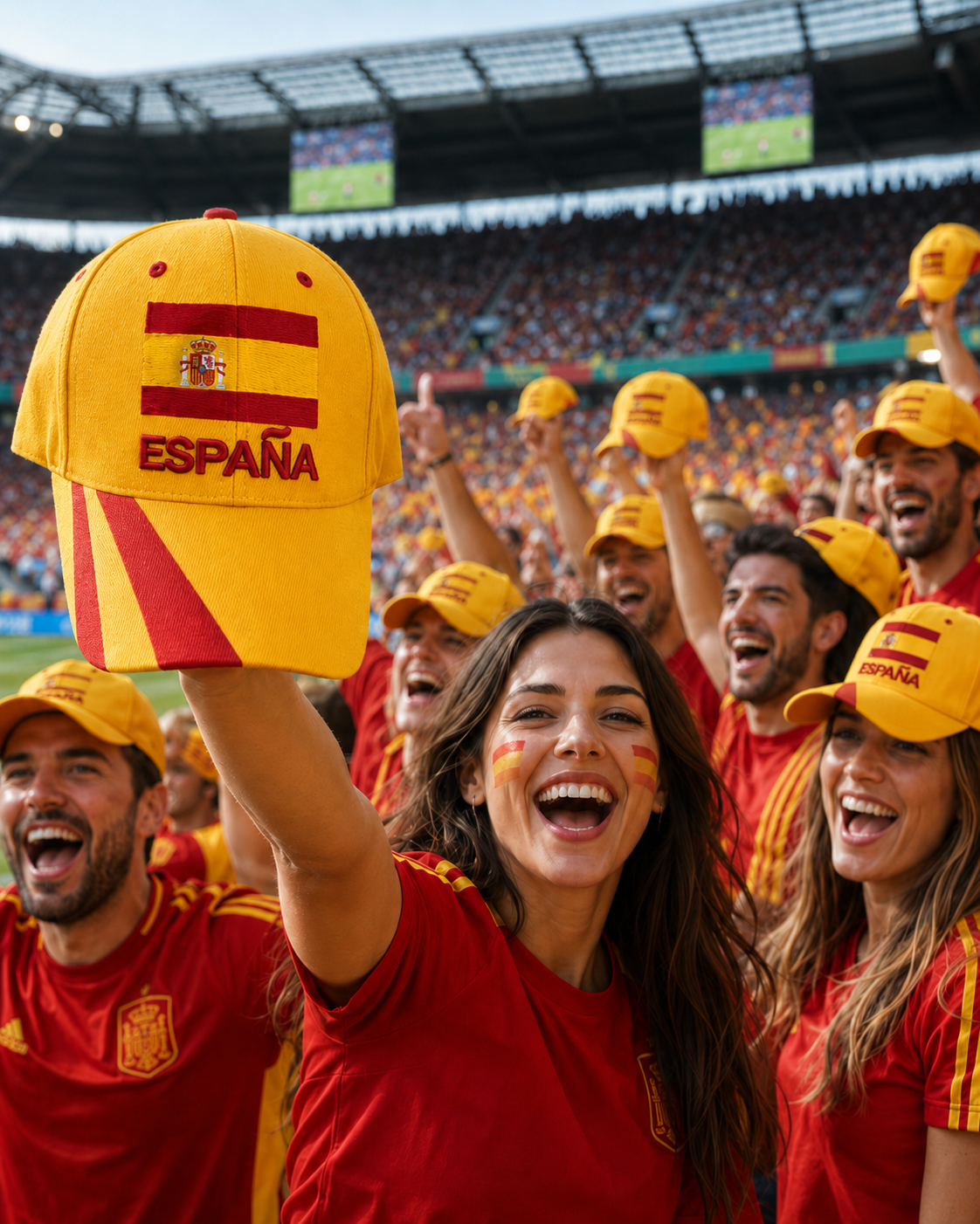Gorra España Bordada – Amarilla y Roja