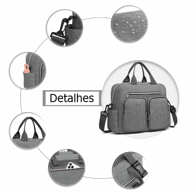 Mala de maternidade Cinza