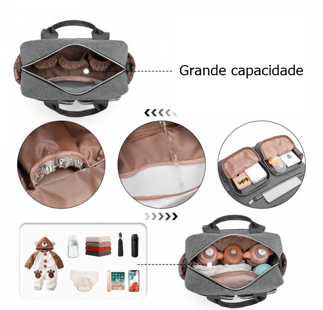 Mala de maternidade Cinza