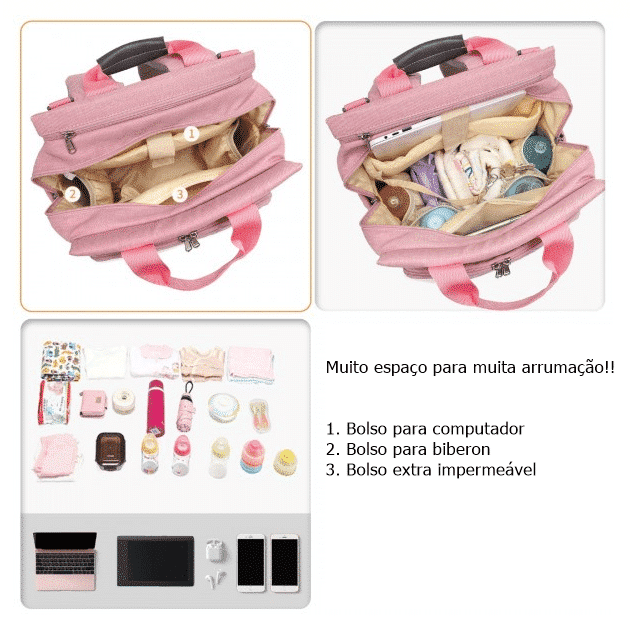 Mochila de maternidade Rosa