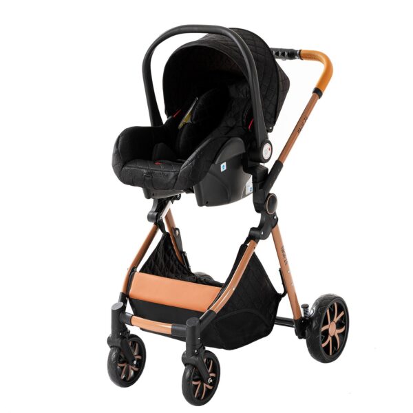 Carrinho de bebé Trio MelBaby Preto com Base Isofix - Melbaby