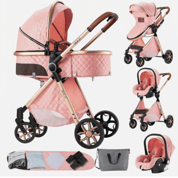 Carrinho de bebé Trio MelBaby Rosa
